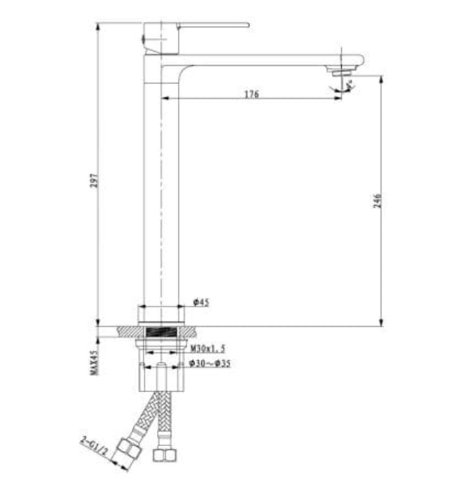 Vòi chậu Lavabo nóng lạnh Huge H-8600AM