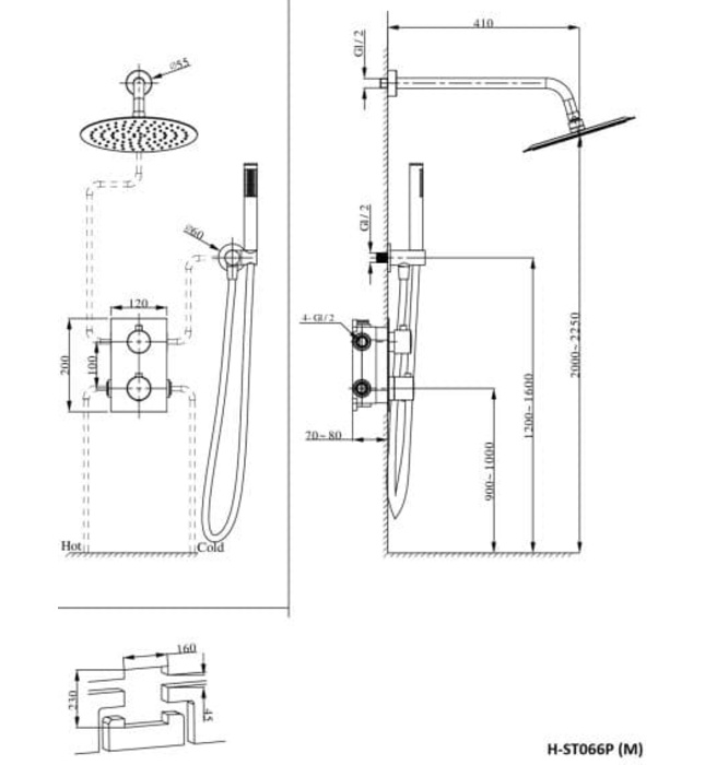 Sen Tắm Âm Tường Huge H-ST066P