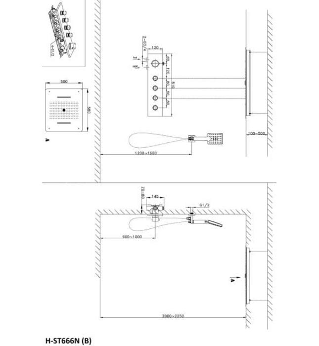 Sen Tắm Âm Tường Huge H-ST666N