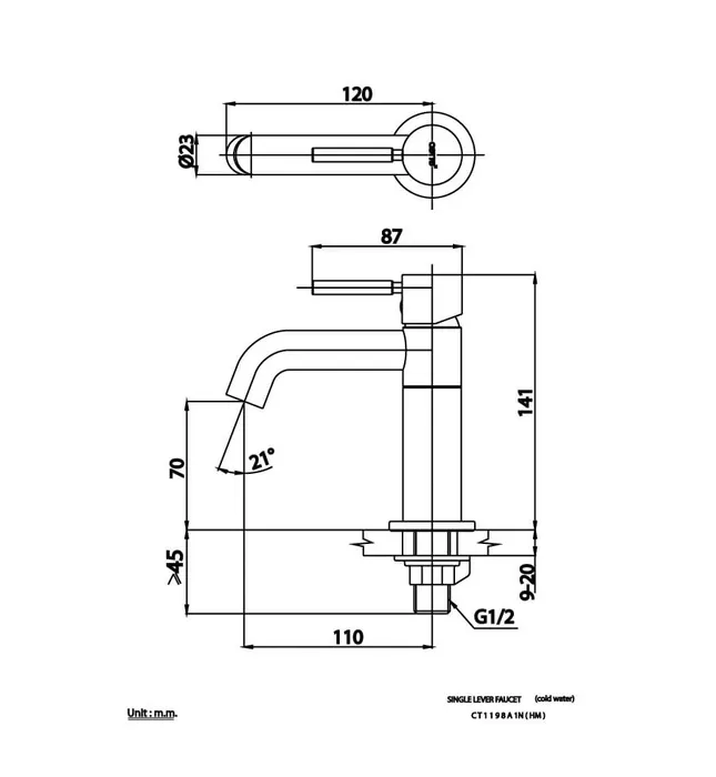Vòi Lavabo Lạnh COTTO CT1198A1N(HM)