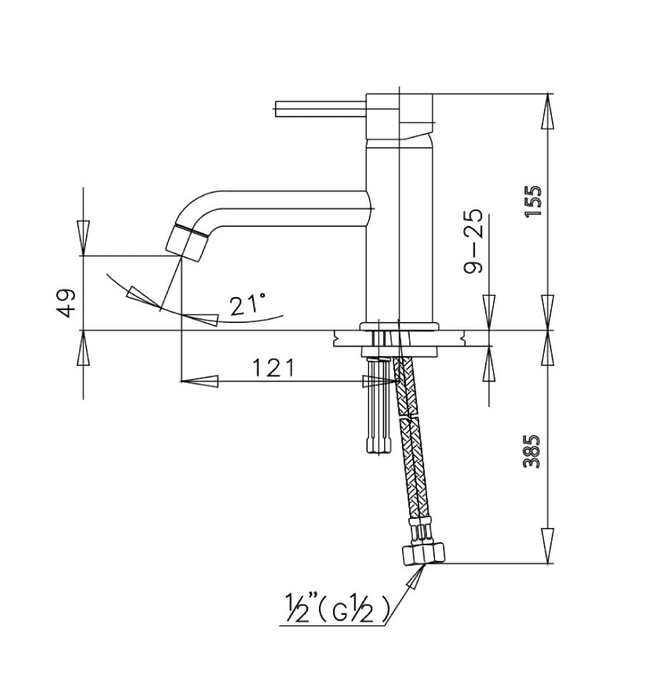 Vòi rửa mặt lavabo lạnh thân cao COTTO CT144AY