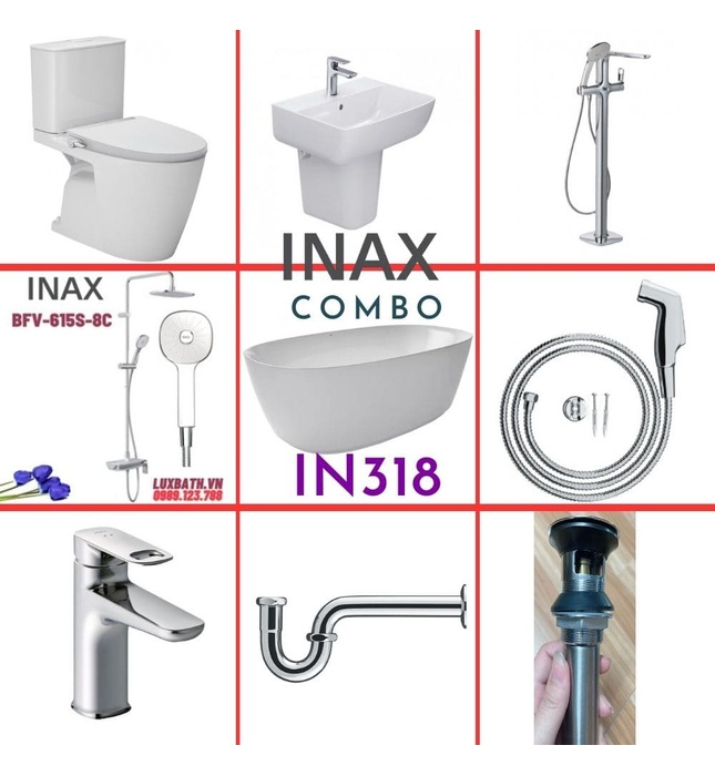 Combo thiết bị vệ sinh Inax IN318 S26 (9089)