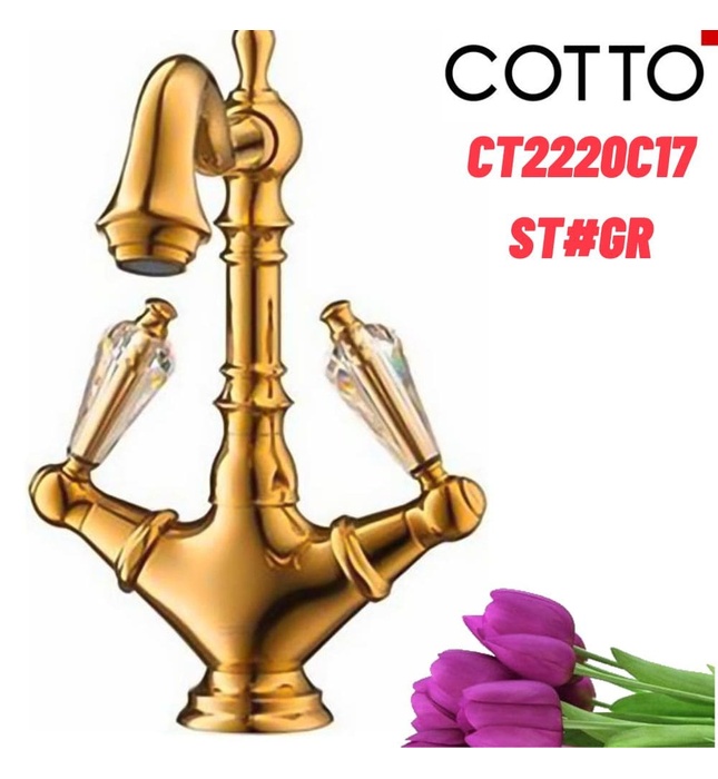 Vòi rửa mặt lavabo nóng lạnh COTTO CT2220C17ST#GR