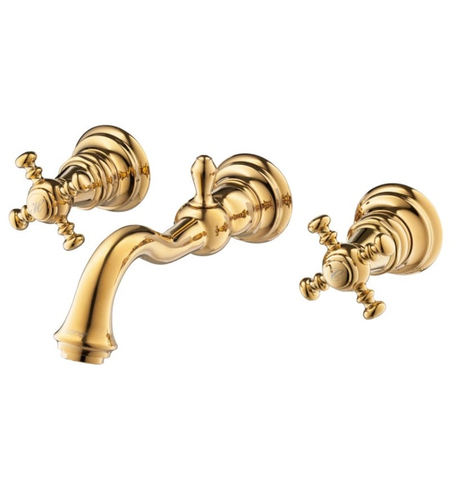 Vòi rửa mặt lavabo nóng lạnh 3 lỗ gắn tường COTTO CT2222C18#GR