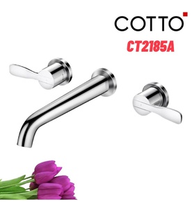 Vòi rửa mặt lavabo nóng lạnh 3 lỗ gắn tường COTTO CT2185A