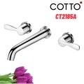 Vòi rửa mặt lavabo nóng lạnh 3 lỗ gắn tường COTTO CT2185A