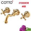 Vòi rửa mặt lavabo nóng lạnh 3 lỗ gắn tường COTTO CT2222C18#GR