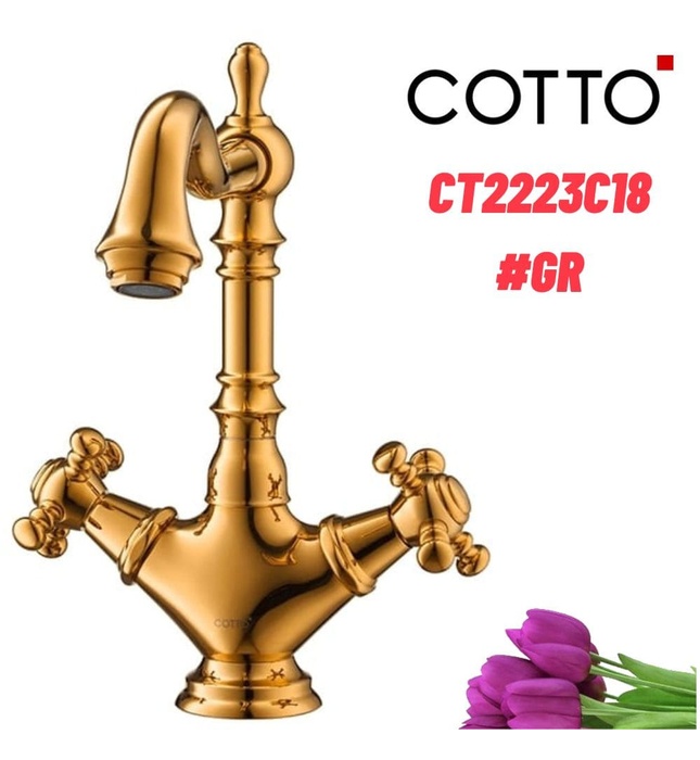 Vòi rửa mặt lavabo nóng lạnh COTTO CT2223C18#GR