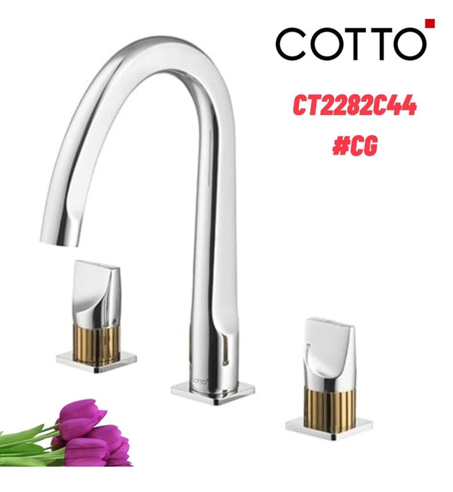 Vòi rửa mặt lavabo nóng lạnh 3 lỗ COTTO CT2282C44#CG