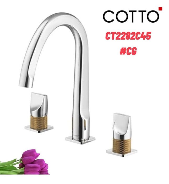 Vòi rửa mặt lavabo nóng lạnh 3 lỗ COTTO CT2282C45#CG