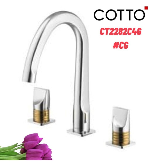 Vòi rửa mặt lavabo nóng lạnh 3 lỗ COTTO CT2282C46#CG