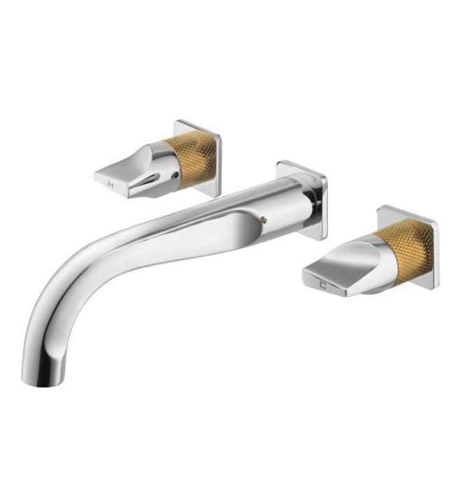 Vòi rửa mặt lavabo nóng lạnh 3 lỗ gắn tường COTTO CT2283C45#CG