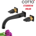 Vòi rửa mặt lavabo nóng lạnh 3 lỗ gắn tường COTTO CT2283C46#BLGR