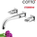 Vòi rửa mặt lavabo nóng lạnh 3 lỗ gắn tường COTTO CT2283C46