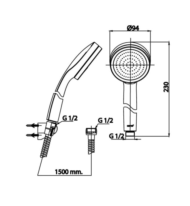 Bát sen tắm 1 chế độ COTTO ZH020#WH(HM)