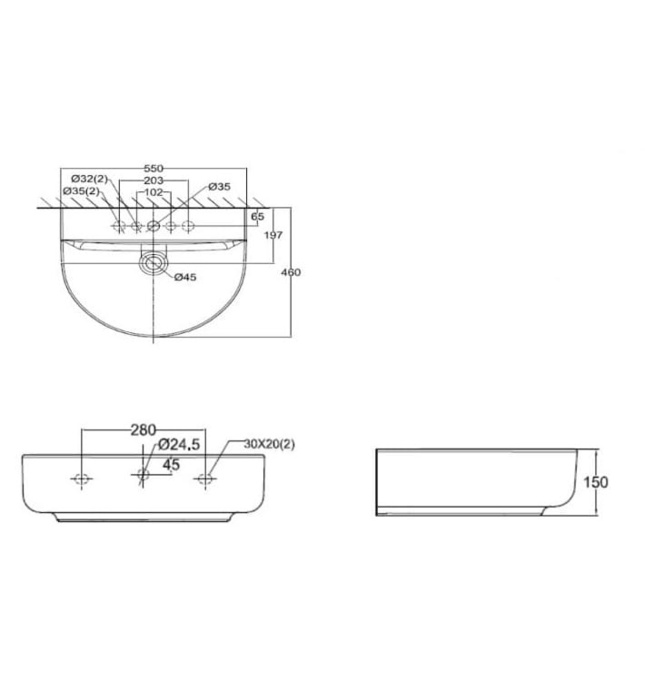 Chậu rửa bán âm American Stadard 0533-WT