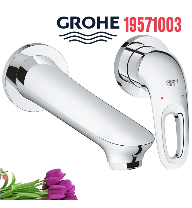 Vòi lavabo nóng lạnh 2 chân treo tường GROHE 19571003