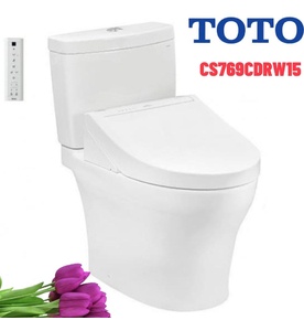 Bồn cầu 2 khối nắp rửa điện tử TOTO CS769CDRW15