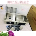 CHẬU BẾP ĐÚC HANDMADE LUXURY 2 HỐ SƠN HÀ HM.X.2L.82.2.2