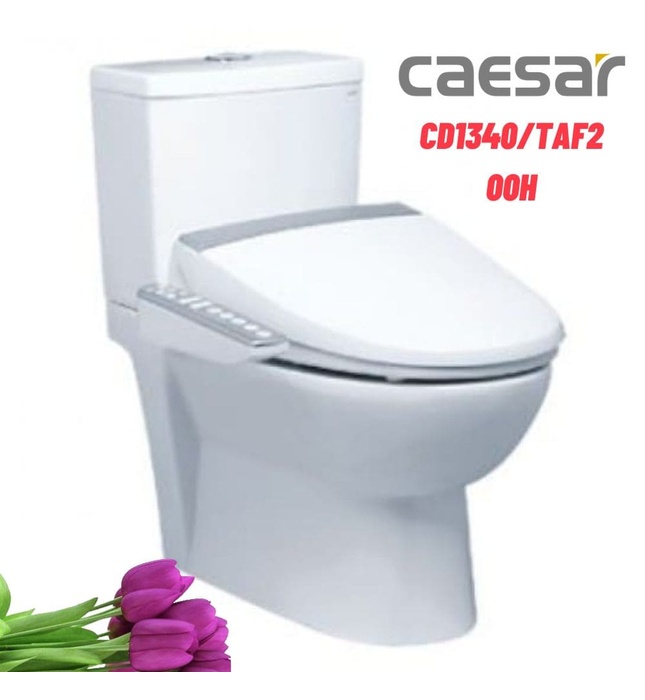 Bồn cầu 2 khối nắp điện tử Caesar CD1340/TAF200H