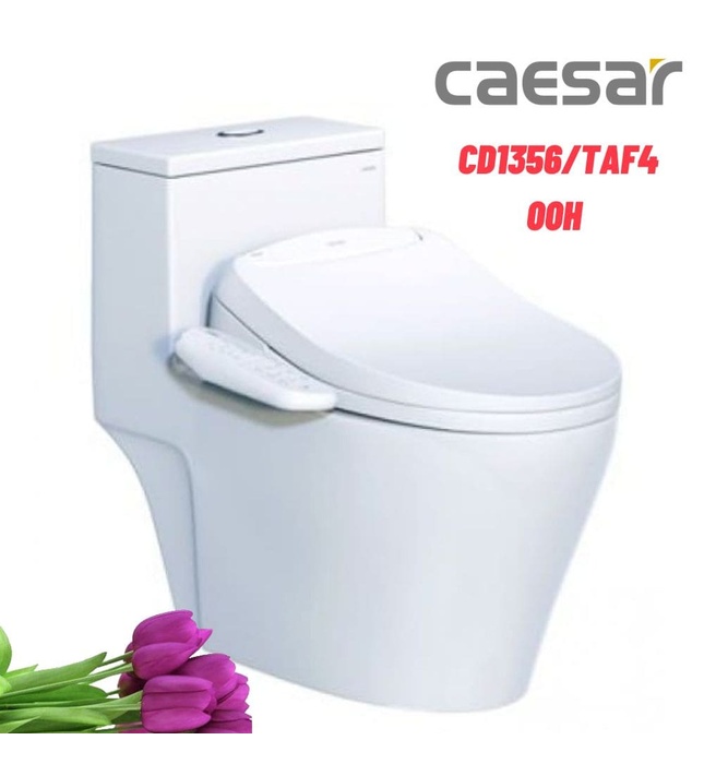 Bồn cầu 1 khối nắp điện tử Caesar C1356F+TAF400H