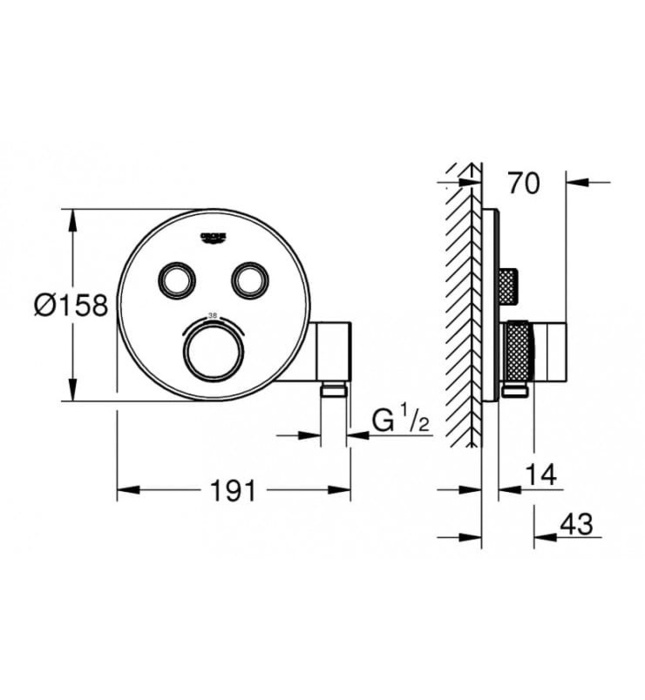 Mặt Nạ Sen Âm Tường Đức Grohe 29120000