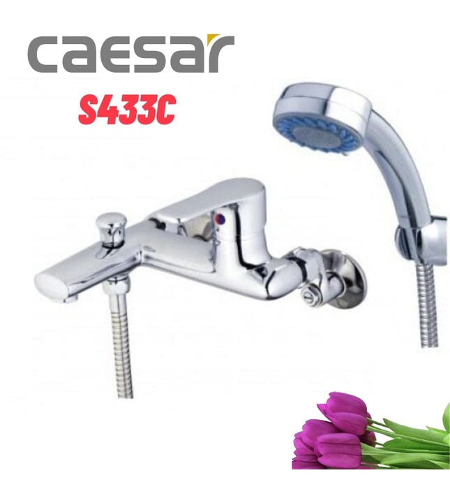 Vòi Sen Nóng Lạnh Tay Sen Tròn 3 Chế Độ Caesar S433C