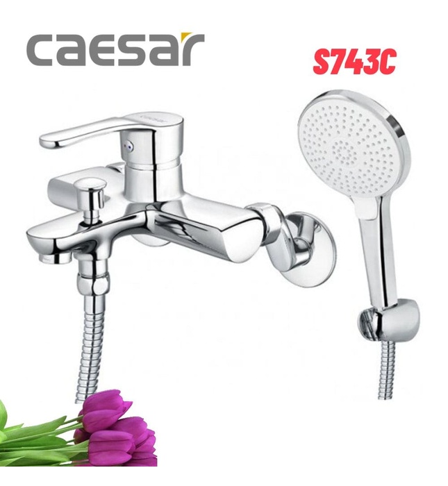 Vòi Sen Tắm Nóng Lạnh Bát Sen Tròn 3 Chế Độ Caesar S743C 