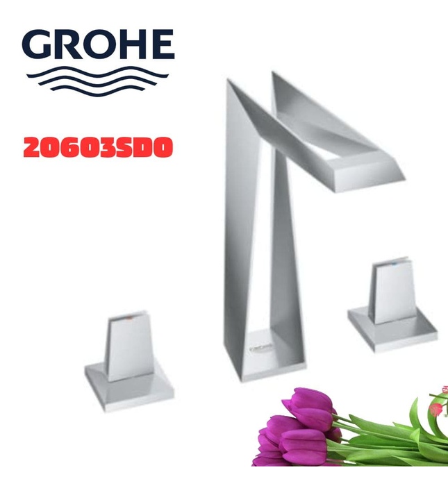 Vòi Chậu Lavabo Nóng Lạnh 3D Đức Grohe 20603SD0