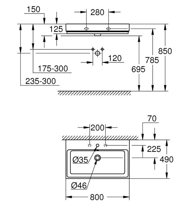 Chậu Rửa Lavabo Treo Tường Đức Grohe 3946900H