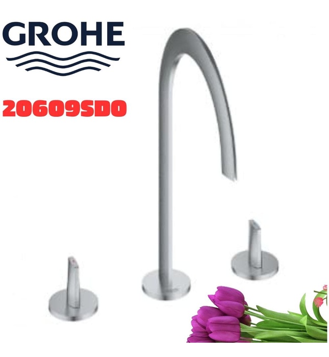 Vòi Chậu Lavabo Nóng Lạnh 3 Lỗ Đức Grohe 20609SD0
