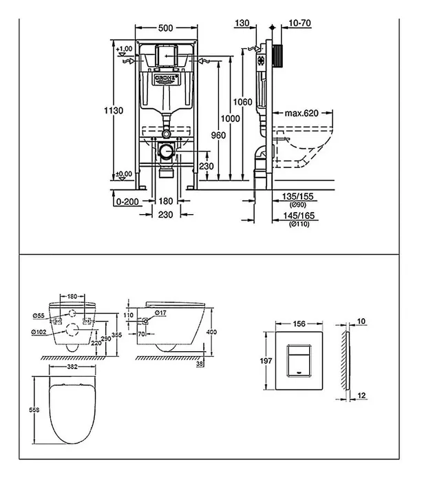 Bồn Cầu Treo Tường Đức Grohe 39743000