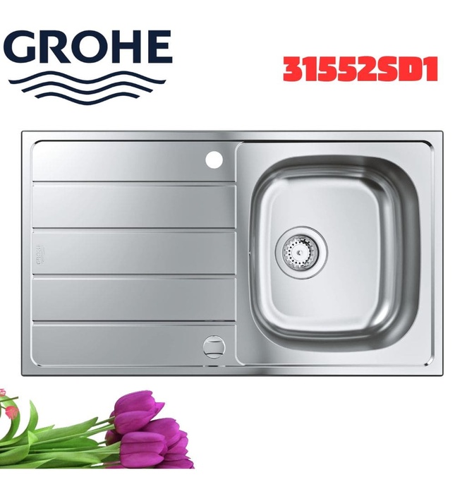 Chậu Rửa Bát 1 Hố Có Bàn Nhập Khẩu Đức Grohe 31552SD1