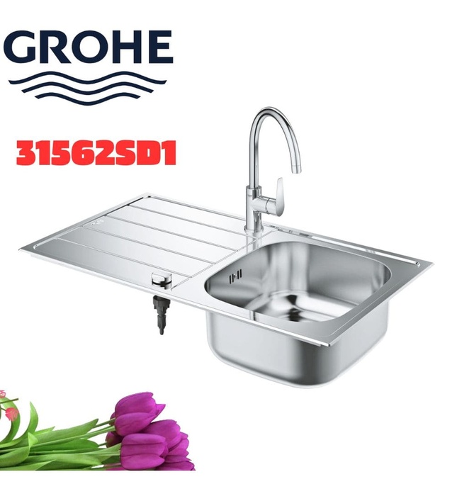 Chậu Rửa Bát 1 Hố Có Bàn Nhập Khẩu Đức Grohe 31562SD1