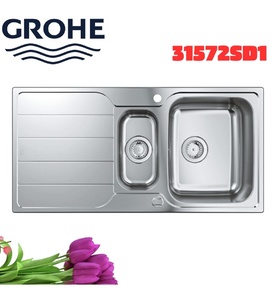 Chậu Rửa Bát 2 Hố Có Bàn Nhập Khẩu Đức Grohe 31572SD1