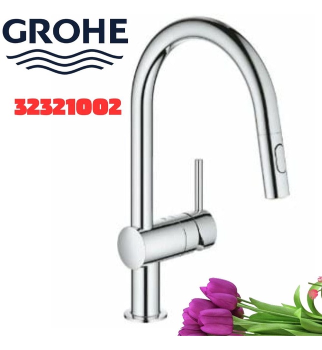 Vòi Chậu Rửa Bát Nóng Lạnh Dây Rút Đức Grohe 32321002