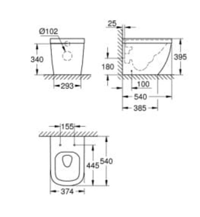 Thân Bồn Cầu Đặt Sàn Đức Grohe 3933900H