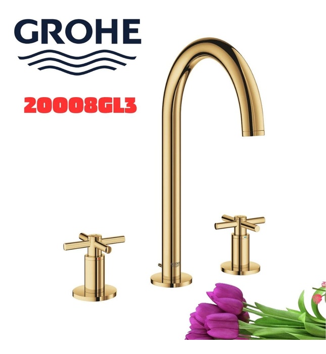 Vòi Chậu Lavabo Nóng Lạnh 3 Lỗ Đức Grohe 20008GL3