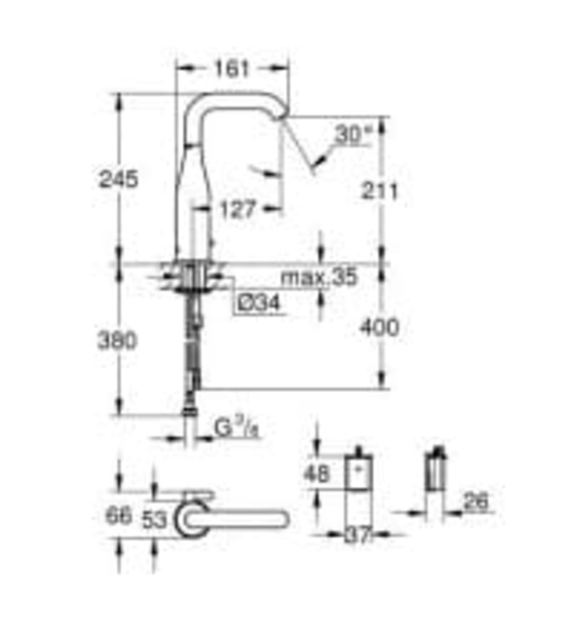 Vòi Chậu Lavabo Cảm Ứng Nhập Khẩu Đức Grohe 36445DL0