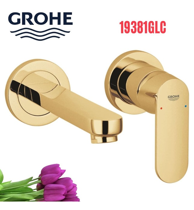 Vòi Chậu Lavabo Nóng Lạnh Gắn Tường Đức Grohe 19381GLC