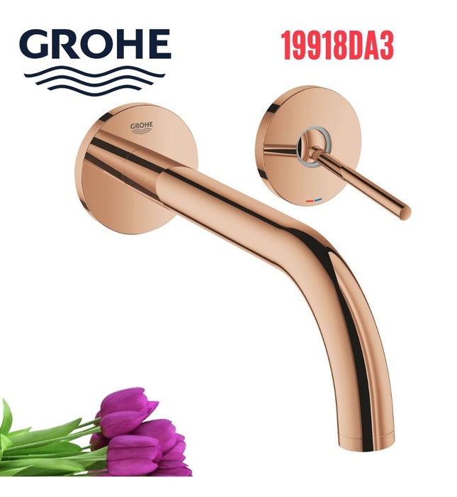 Vòi Chậu Lavabo Nóng Lạnh Gắn Tường Đức Grohe 19918DA3