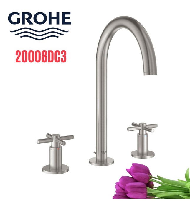 Vòi Chậu Lavabo Nóng Lạnh 3 Lỗ Đức Grohe 20008DC3
