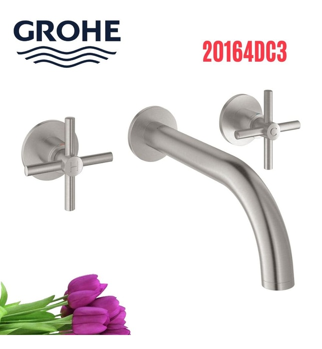 Vòi Chậu Lavabo Nóng Lạnh Gắn Tường Đức Grohe 20164DC3