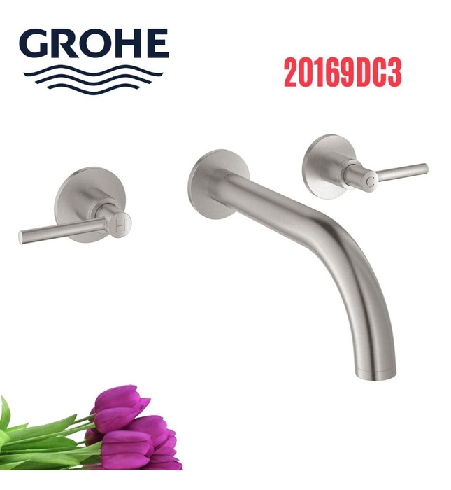 Vòi Chậu Lavabo Nóng Lạnh Gắn Tường Đức Grohe 20169DC3