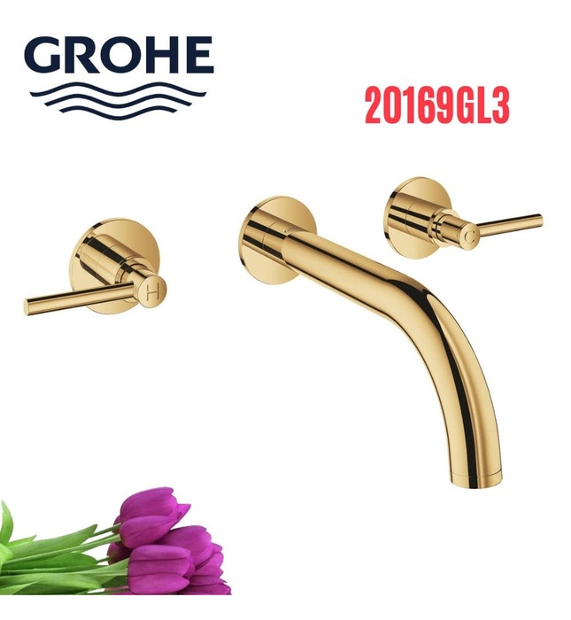 Vòi Chậu Lavabo Nóng Lạnh Gắn Tường Đức Grohe 20169GL3