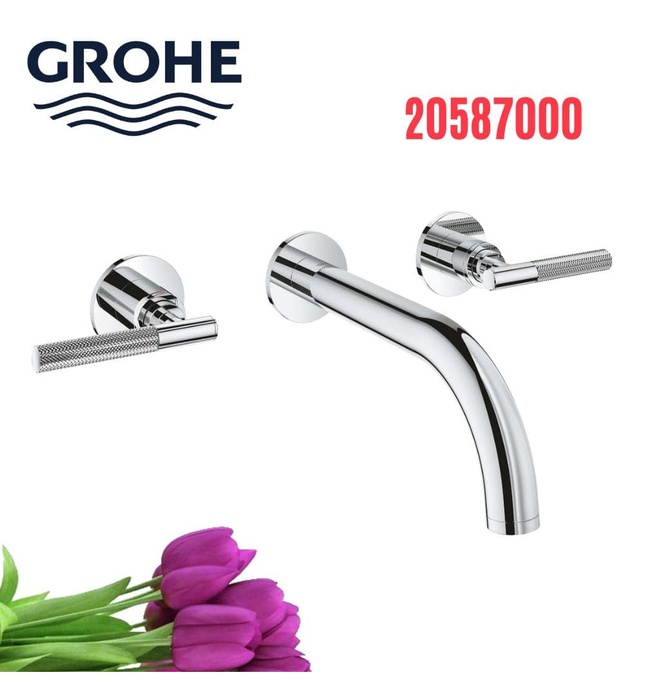Vòi Chậu Lavabo Nóng Lạnh Gắn Tường Đức Grohe 20587000