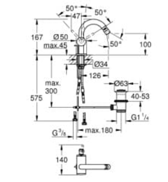 Vòi Chậu Lavabo Nóng Lạnh 1 Lỗ Đức Grohe 32108DA3