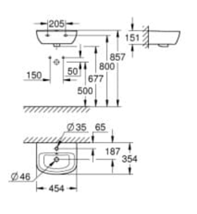 Chậu Rửa Lavabo Treo Tường Đức Grohe 39424000
