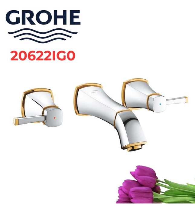 Vòi Chậu Lavabo Nóng Lạnh Gắn Tường Đức Grohe 20622IG0