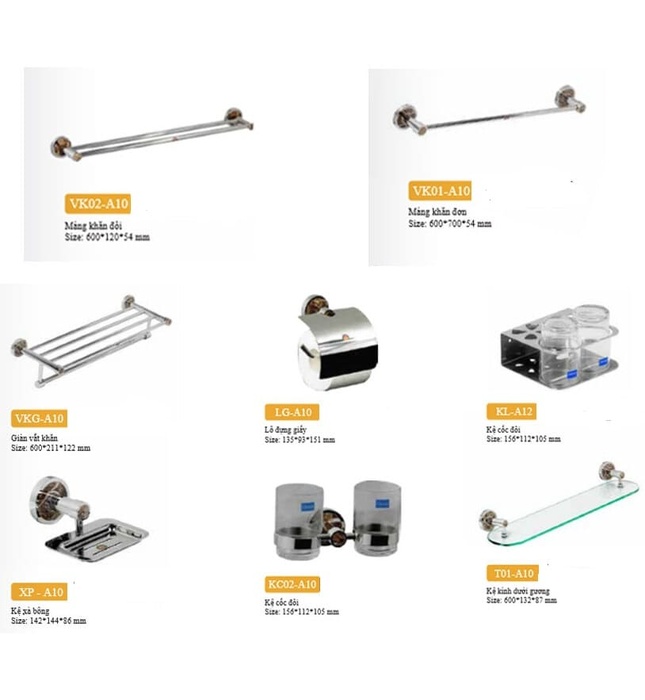 Bộ Phụ Kiện Đúc Bọc Đá 8 món Archi A10